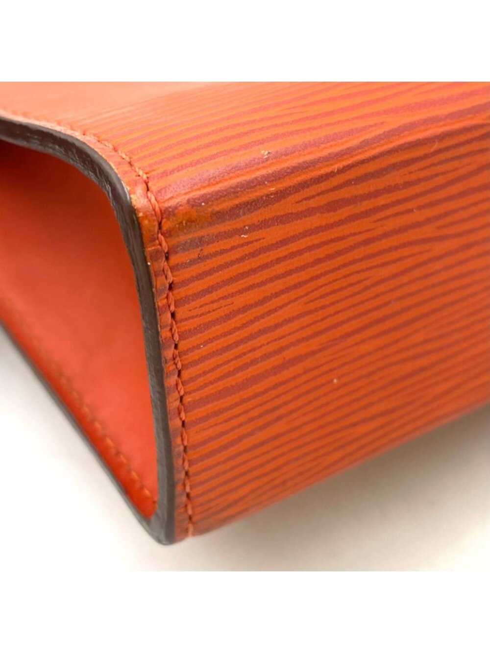 Louis Vuitton Poche Toilette Epi Leather Orange Pouch Silver - Picture 12 of 15